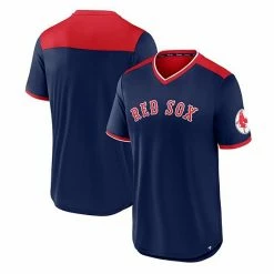Men's Fanatics Branded Navy/Red Boston Red Sox True Classics Walk-Off V-Neck T-Shirt -Metaverse shop unnamed file 16224
