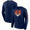 Men's Fanatics Branded Navy Detroit Tigers Iconic Clear Sign Long Sleeve T-Shirt -Metaverse shop unnamed file 16227