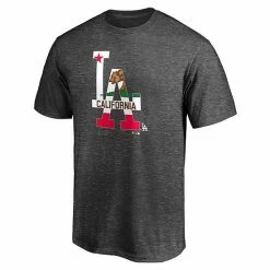 Men's Fanatics Branded Heathered Charcoal Los Angeles Dodgers Big & Tall Hometown Collection California Flag T-Shirt -Metaverse shop unnamed file 16241