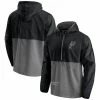 Men's Fanatics Branded Black/Gray San Antonio Spurs Anorak Block Party Windbreaker Half-Zip Hoodie Jacket -Metaverse shop unnamed file 16244