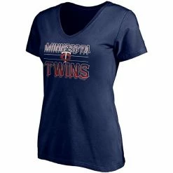 Women's Fanatics Branded Navy Minnesota Twins Compulsion To Win V-Neck T-Shirt -Metaverse shop unnamed file 16257
