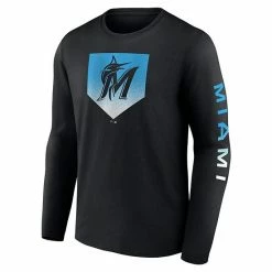 Men's Fanatics Branded Black Miami Marlins Iconic Clear Sign Long Sleeve T-Shirt -Metaverse shop unnamed file 16330