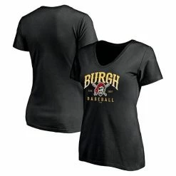 Women's Fanatics Branded Black Pittsburgh Pirates Hometown V-Neck T-Shirt