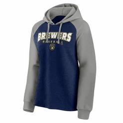 Women's Fanatics Branded Navy/Gray Milwaukee Brewers Recharged Raglan Pullover Hoodie -Metaverse shop unnamed file 16459