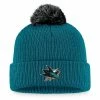 Men's Fanatics Branded Teal San Jose Sharks Team Cuffed Knit Hat With Pom