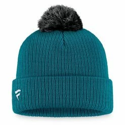 Men's Fanatics Branded Teal San Jose Sharks Team Cuffed Knit Hat With Pom -Metaverse shop unnamed file 16475