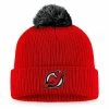 Men's Fanatics Branded Red New Jersey Devils Team Cuffed Knit Hat With Pom -Metaverse shop unnamed file 16481