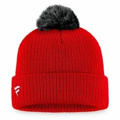 Men's Fanatics Branded Red New Jersey Devils Team Cuffed Knit Hat With Pom -Metaverse shop unnamed file 16483