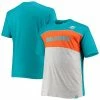 Men's Fanatics Branded Aqua/Heathered Gray Miami Dolphins Big & Tall Color Block T-Shirt -Metaverse shop unnamed file 16484