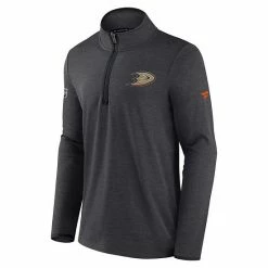 Men's Fanatics Branded Heather Charcoal Anaheim Ducks Authentic Pro Rink Quarter-Zip Jacket -Metaverse shop unnamed file 16500