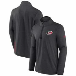 Men's Fanatics Branded Heather Charcoal Carolina Hurricanes Authentic Pro Rink Quarter-Zip Jacket -Metaverse shop unnamed file 16503