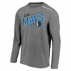 Men's Fanatics Branded Heather Charcoal Dallas Mavericks 2021 Noches Éne-Bé-A Authentic Shooting Long Sleeve T-Shirt -Metaverse shop unnamed file 16528
