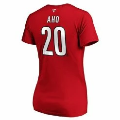 Women's Fanatics Branded Sebastian Aho Red Carolina Hurricanes Plus Size Name & Number Scoop Neck T-Shirt -Metaverse shop unnamed file 16532