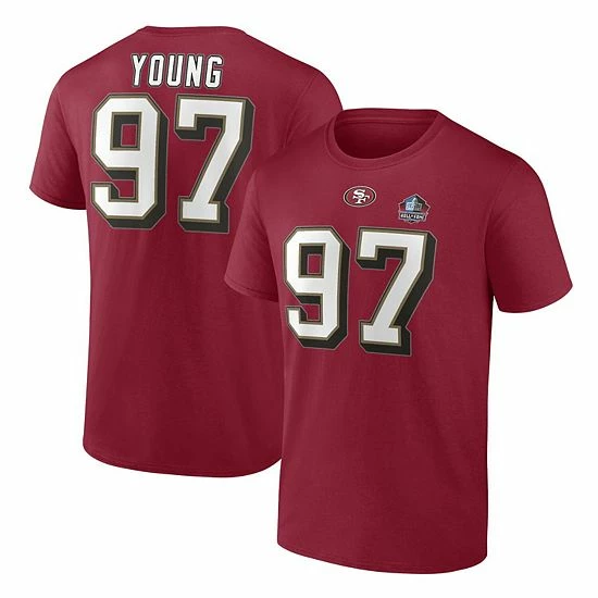 Men's Fanatics Branded Bryant Young Scarlet San Francisco 49ers Hall of Fame Name & Number T-Shirt Men's Fanatics Branded Bryant Young Scarlet San Francisco 49ers Hall Of Fame Name & Number T-Shirt -Metaverse shop unnamed file 16556
