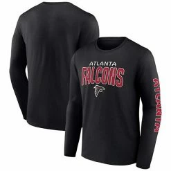 Men's Fanatics Branded Black Atlanta Falcons Wordmark Go The Distance Long Sleeve T-Shirt