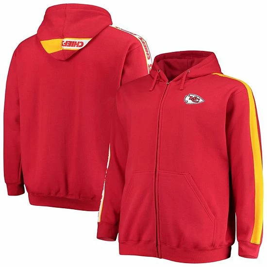 Men's Fanatics Branded Red Kansas City Chiefs Big & Tall Full-Zip Hoodie 3 Men's Fanatics Branded Red Kansas City Chiefs Big & Tall Full-Zip Hoodie