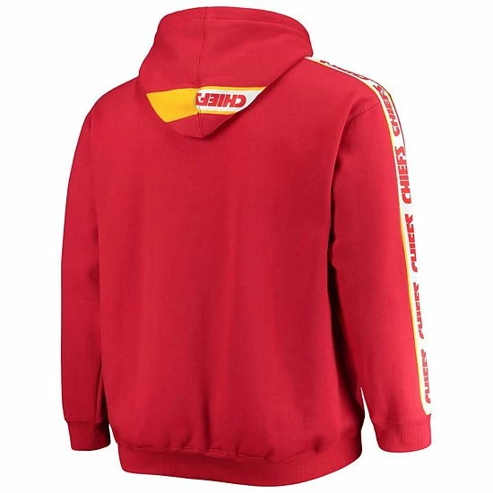 Men's Fanatics Branded Red Kansas City Chiefs Big & Tall Full-Zip Hoodie 6 Men's Fanatics Branded Red Kansas City Chiefs Big & Tall Full-Zip Hoodie - Image 4