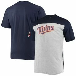Men's Fanatics Branded Navy/Heathered Gray Minnesota Twins Big & Tall Colorblock T-Shirt -Metaverse shop unnamed file 16611