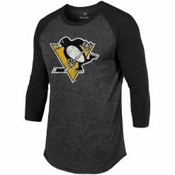 Men's Fanatics Branded Sidney Crosby Black Pittsburgh Penguins Name & Number Tri-Blend Raglan 3/4-Sleeve T-Shirt -Metaverse shop unnamed file 16639