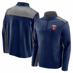 Men's Fanatics Branded Navy Minnesota Twins Team Primary Logo Quarter-Zip Jacket -Metaverse shop unnamed file 16685