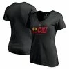 Women's Fanatics Branded Black Chicago Blackhawks Authentic Pro Secondary Logo V-Neck T-Shirt