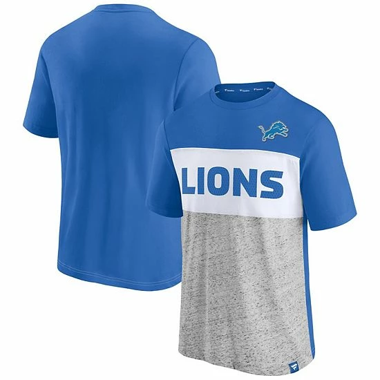 Men's Fanatics Branded Blue/Heathered Gray Detroit Lions Colorblock T-Shirt Men's Fanatics Branded Blue/Heathered Gray Detroit Lions Colorblock T-Shirt -Metaverse shop unnamed file 16700