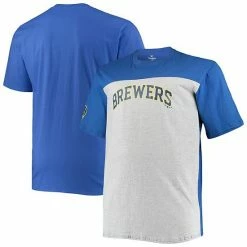 Men's Fanatics Branded Royal/Heathered Gray Milwaukee Brewers Big & Tall Colorblock T-Shirt 3 Men's Fanatics Branded Royal/Heathered Gray Milwaukee Brewers Big & Tall Colorblock T-Shirt -Metaverse shop unnamed file 16724