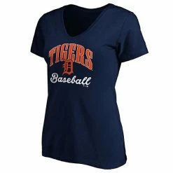 Women's Fanatics Branded Navy Detroit Tigers Victory Script V-Neck T-Shirt -Metaverse shop unnamed file 16729