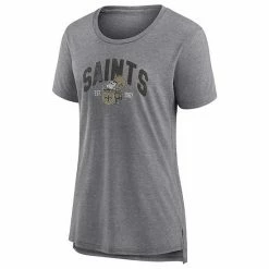 Women's Fanatics Branded Heathered Gray New Orleans Saints Drop Back Modern T-Shirt -Metaverse shop unnamed file 16772