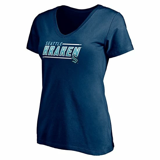 Women's Fanatics Branded Deep Sea Blue Seattle Kraken Mascot In Bounds V-Neck T-Shirt 5 Women's Fanatics Branded Deep Sea Blue Seattle Kraken Mascot In Bounds V-Neck T-Shirt - Image 3