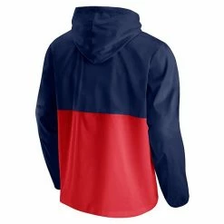 Men's Fanatics Branded Navy/Red Washington Wizards Anorak Block Party Windbreaker Half-Zip Hoodie Jacket -Metaverse shop unnamed file 16867