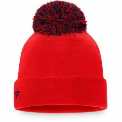 Women's Fanatics Branded Red Washington Nationals Script Cuffed Knit Hat With Pom -Metaverse shop unnamed file 16876