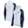 Women's Fanatics Branded White/Navy New York Yankees Iconic Raglan Full-Zip Hoodie