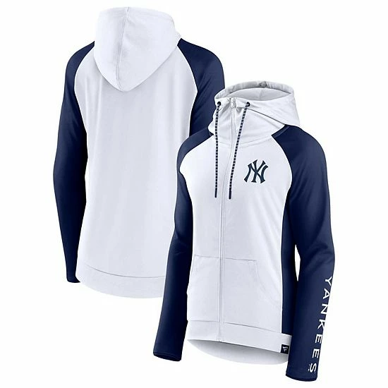 Women's Fanatics Branded White/Navy New York Yankees Iconic Raglan Full-Zip Hoodie Women's Fanatics Branded White/Navy New York Yankees Iconic Raglan Full-Zip Hoodie -Metaverse shop unnamed file 169