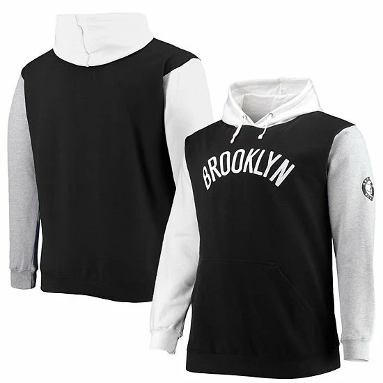 Men's Fanatics Branded Black/White Brooklyn Nets Big & Tall Double Contrast Pullover Hoodie Men's Fanatics Branded Black/White Brooklyn Nets Big & Tall Double Contrast Pullover Hoodie -Metaverse shop unnamed file 16993