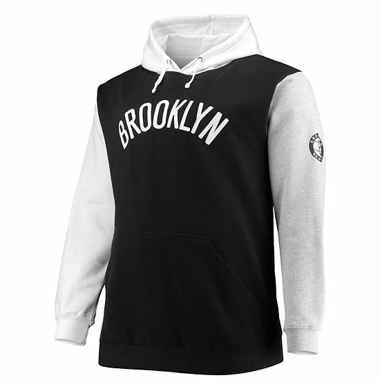 Men's Fanatics Branded Black/White Brooklyn Nets Big & Tall Double Contrast Pullover Hoodie Men's Fanatics Branded Black/White Brooklyn Nets Big & Tall Double Contrast Pullover Hoodie -Metaverse shop unnamed file 16995