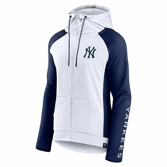 Women's Fanatics Branded White/Navy New York Yankees Iconic Raglan Full-Zip Hoodie Women's Fanatics Branded White/Navy New York Yankees Iconic Raglan Full-Zip Hoodie -Metaverse shop unnamed file 171