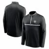 Men's Fanatics Branded Black Brooklyn Nets Starting Lineup Performance Quarter-Zip Jacket