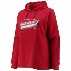 Women's Fanatics Branded Red Tampa Bay Buccaneers Plus Size First Contact Raglan Pullover Hoodie -Metaverse shop unnamed file 17194