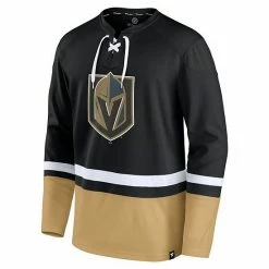 Men's Fanatics Branded Black/Gold Vegas Golden Knights Super Mission Slapshot Lace-Up Pullover Sweatshirt -Metaverse shop unnamed file 17209