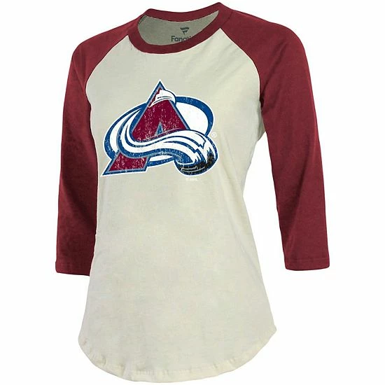 Women's Fanatics Branded Nathan MacKinnon Cream/Burgundy Colorado Avalanche Name & Number Tri-Blend Raglan 3/4-Sleeve T-Shirt Women's Fanatics Branded Nathan MacKinnon Cream/Burgundy Colorado Avalanche Name & Number Tri-Blend Raglan 3/4-Sleeve T-Shirt -Metaverse shop unnamed file 17272