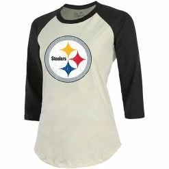 Women's Fanatics Branded Devin Bush Cream/Black Pittsburgh Steelers Player Raglan Name & Number 3/4-Sleeve T-Shirt 3 Women's Fanatics Branded Devin Bush Cream/Black Pittsburgh Steelers Player Raglan Name & Number 3/4-Sleeve T-Shirt -Metaverse shop unnamed file 17289