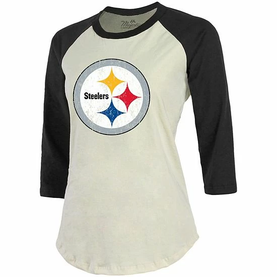 Women's Fanatics Branded Devin Bush Cream/Black Pittsburgh Steelers Player Raglan Name & Number 3/4-Sleeve T-Shirt Women's Fanatics Branded Devin Bush Cream/Black Pittsburgh Steelers Player Raglan Name & Number 3/4-Sleeve T-Shirt -Metaverse shop unnamed file 17289