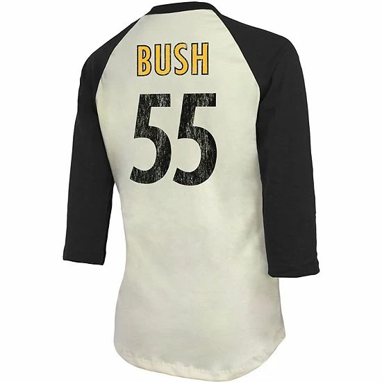 Women's Fanatics Branded Devin Bush Cream/Black Pittsburgh Steelers Player Raglan Name & Number 3/4-Sleeve T-Shirt Women's Fanatics Branded Devin Bush Cream/Black Pittsburgh Steelers Player Raglan Name & Number 3/4-Sleeve T-Shirt -Metaverse shop unnamed file 17290