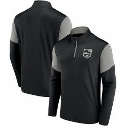 Men's Fanatics Branded Black Los Angeles Kings Logo Quarter-Zip Jacket