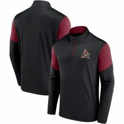 Men's Fanatics Branded Black Arizona Coyotes Logo Quarter-Zip Jacket