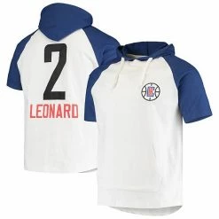 Fanatics Men's Kawhi Leonard White/Royal LA Clippers Player Raglan Pullover Hoodie