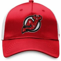 Women's Fanatics Branded Red New Jersey Devils Exclusive Trucker Snapback Hat -Metaverse shop unnamed file 17489