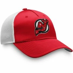 Women's Fanatics Branded Red New Jersey Devils Exclusive Trucker Snapback Hat -Metaverse shop unnamed file 17490