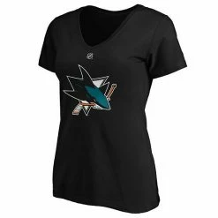 Women's Fanatics Branded Brent Burns Black San Jose Sharks Authentic Stack Name & Number V-Neck T-Shirt -Metaverse shop unnamed file 17498